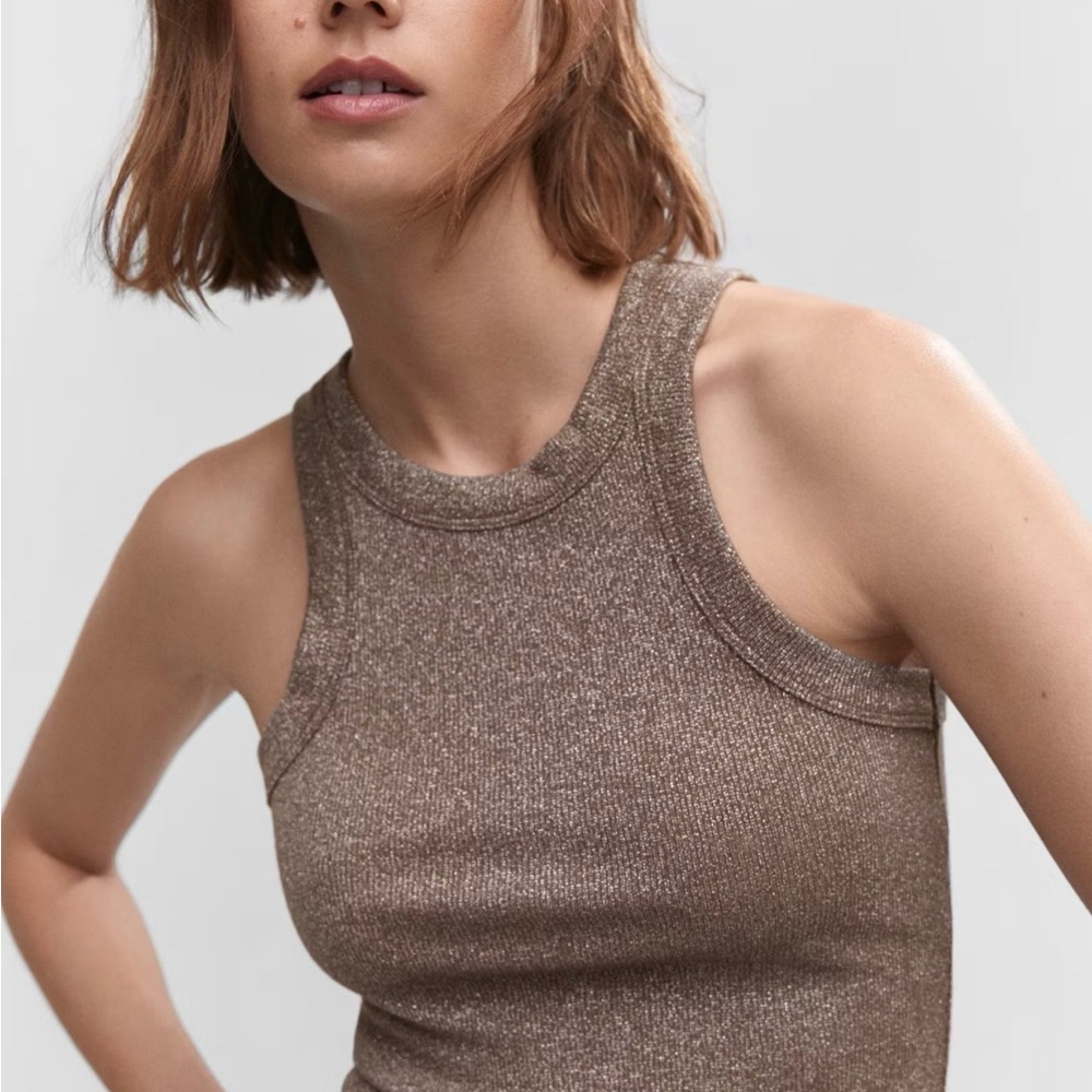 Mango Shimmering Tan Tank Top